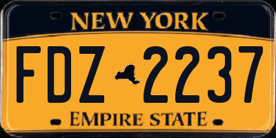 NY license plate FDZ2237