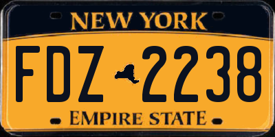 NY license plate FDZ2238