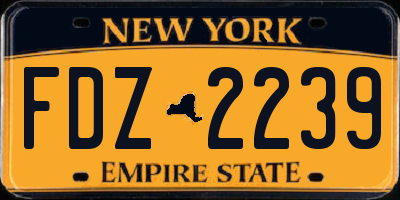 NY license plate FDZ2239