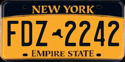 NY license plate FDZ2242