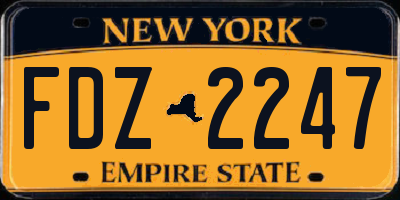 NY license plate FDZ2247