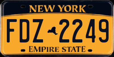 NY license plate FDZ2249