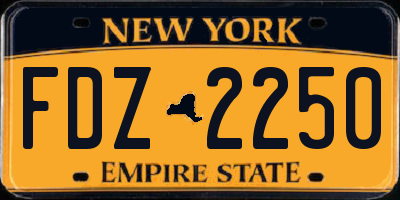 NY license plate FDZ2250