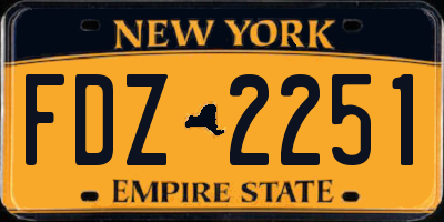NY license plate FDZ2251