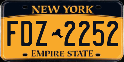 NY license plate FDZ2252