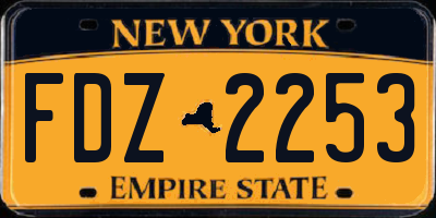 NY license plate FDZ2253