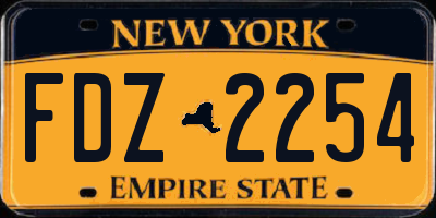 NY license plate FDZ2254