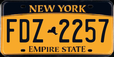 NY license plate FDZ2257