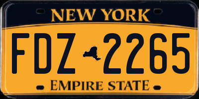 NY license plate FDZ2265