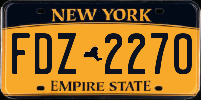 NY license plate FDZ2270