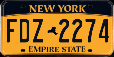 NY license plate FDZ2274