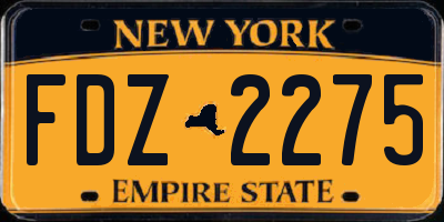 NY license plate FDZ2275