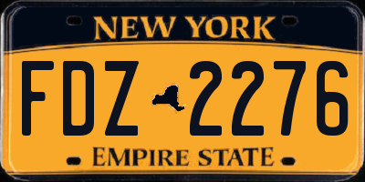 NY license plate FDZ2276