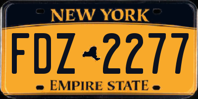 NY license plate FDZ2277