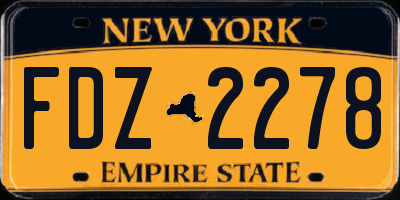 NY license plate FDZ2278