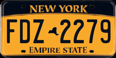 NY license plate FDZ2279