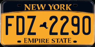 NY license plate FDZ2290