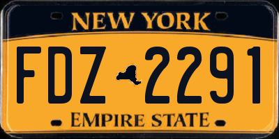 NY license plate FDZ2291