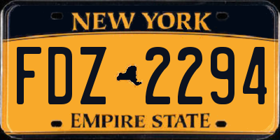 NY license plate FDZ2294