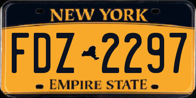 NY license plate FDZ2297