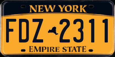 NY license plate FDZ2311