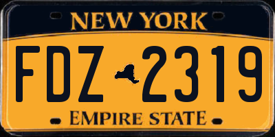 NY license plate FDZ2319