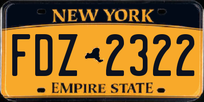 NY license plate FDZ2322