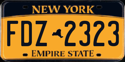 NY license plate FDZ2323
