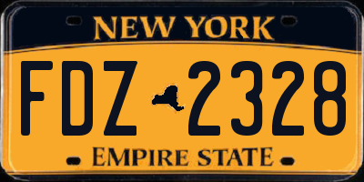 NY license plate FDZ2328