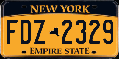 NY license plate FDZ2329