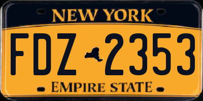 NY license plate FDZ2353