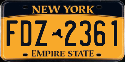 NY license plate FDZ2361