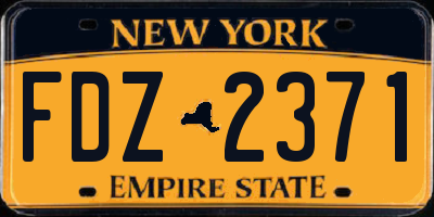 NY license plate FDZ2371