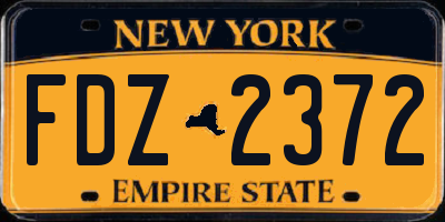 NY license plate FDZ2372