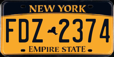 NY license plate FDZ2374