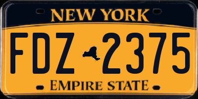 NY license plate FDZ2375