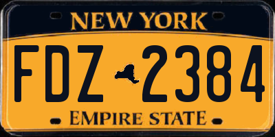 NY license plate FDZ2384