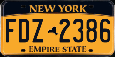 NY license plate FDZ2386
