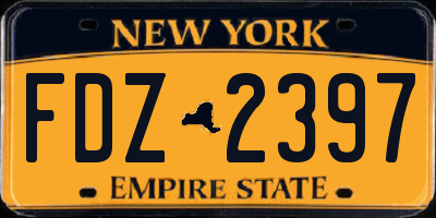 NY license plate FDZ2397