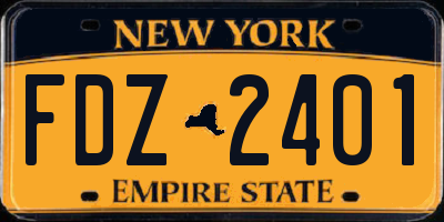 NY license plate FDZ2401