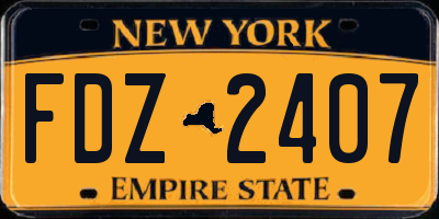 NY license plate FDZ2407