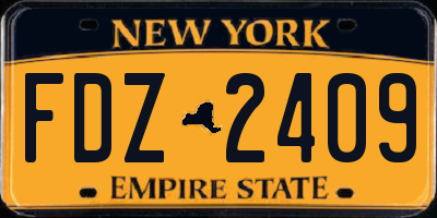 NY license plate FDZ2409