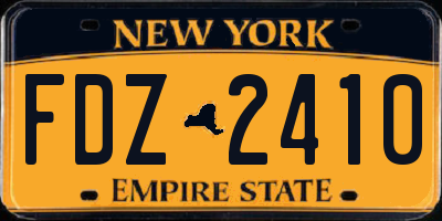NY license plate FDZ2410