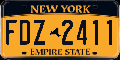 NY license plate FDZ2411