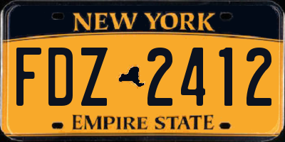 NY license plate FDZ2412