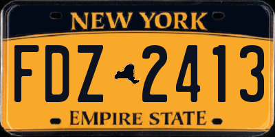 NY license plate FDZ2413