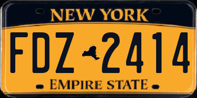 NY license plate FDZ2414