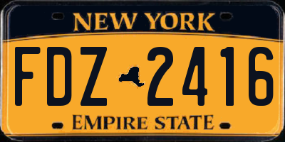 NY license plate FDZ2416