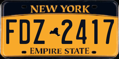 NY license plate FDZ2417