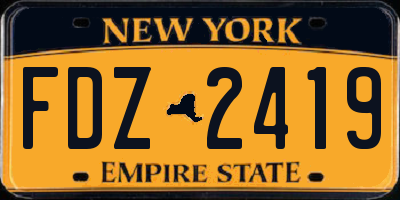 NY license plate FDZ2419